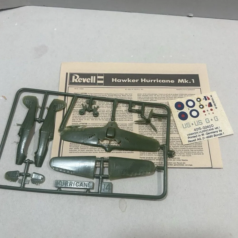 Lot of 4 Vintage Model Kits, Military Airplanes, Revell, ARII, Germany, Japan